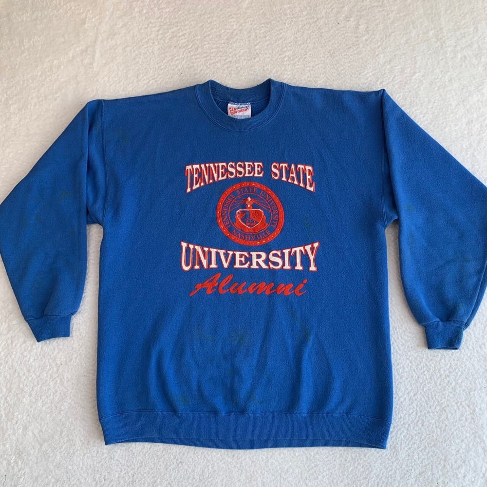 VTG Tennessee State University Alumni Sweatshirt Size XL TSU Hanes HBCU Blue